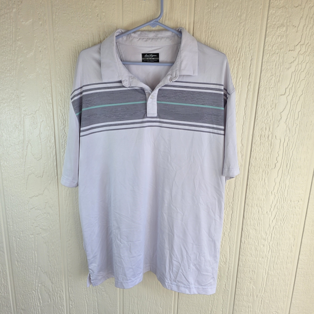 Men's Ben Hogan White and Gray Polo Shirt, Size XL